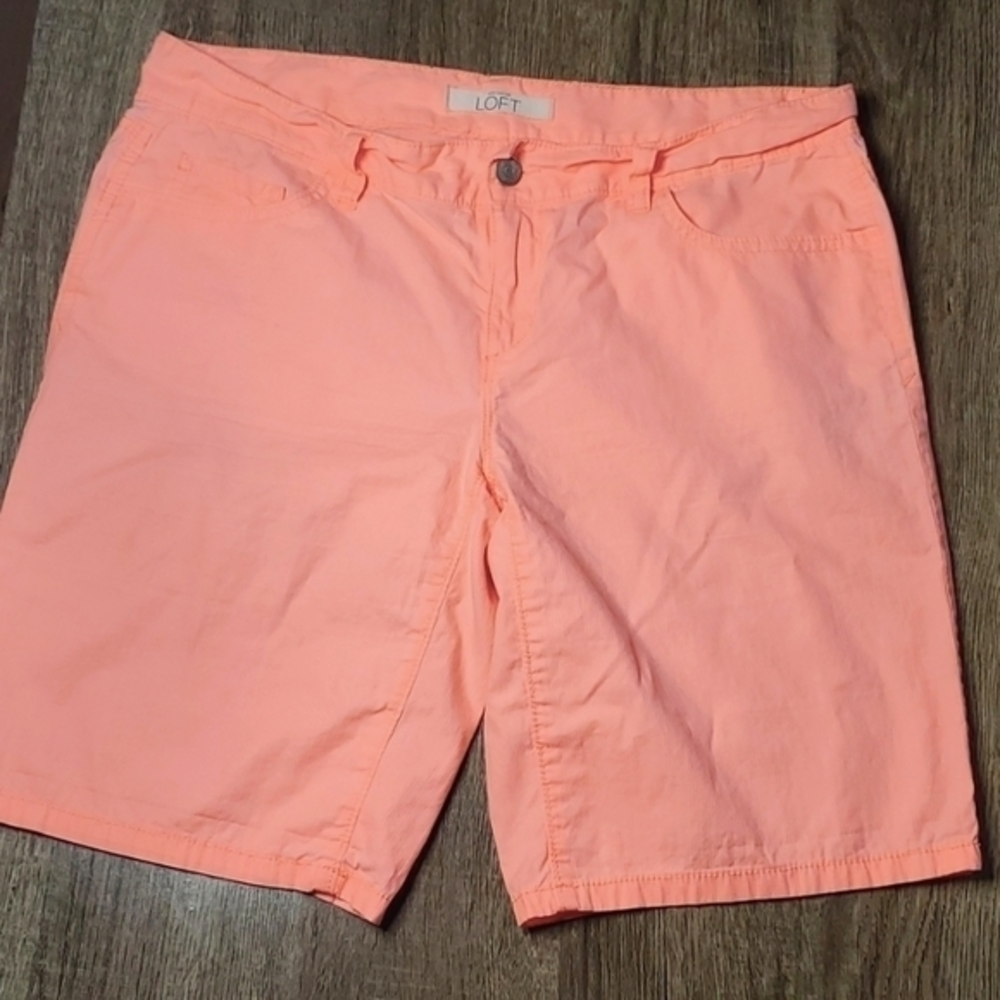 LOFT women's‎ shorts size 4 orange 100% Cotton pockets